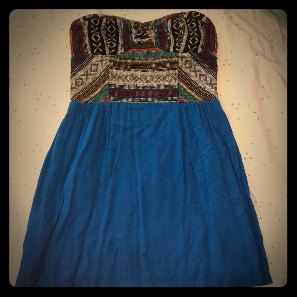 Staring at Stars Strapless Blue Dress